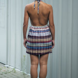 Mamta Dress / Striped Purple Green