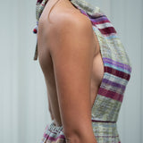 Mamta Dress / Striped Purple Green