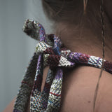 Mamta Dress / Striped Purple Green